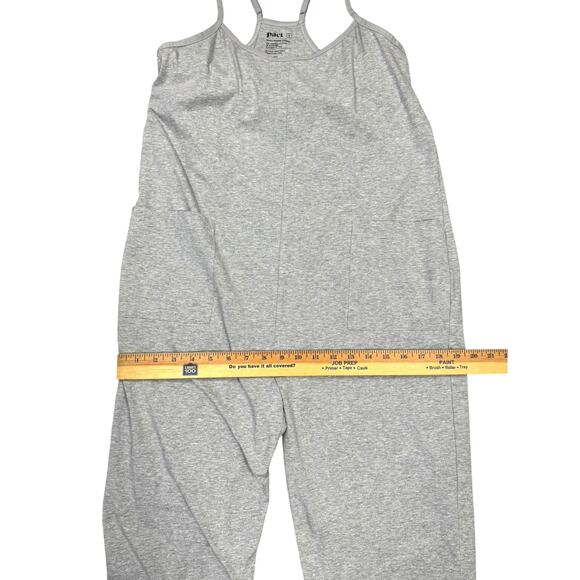 Pact Organic Cotton Jumpsuit Size S Grey Lounge Racerback Adjustable Relaxed - Picture 8 of 9